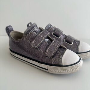 Converse Glitter Purple Velcro Sneakers